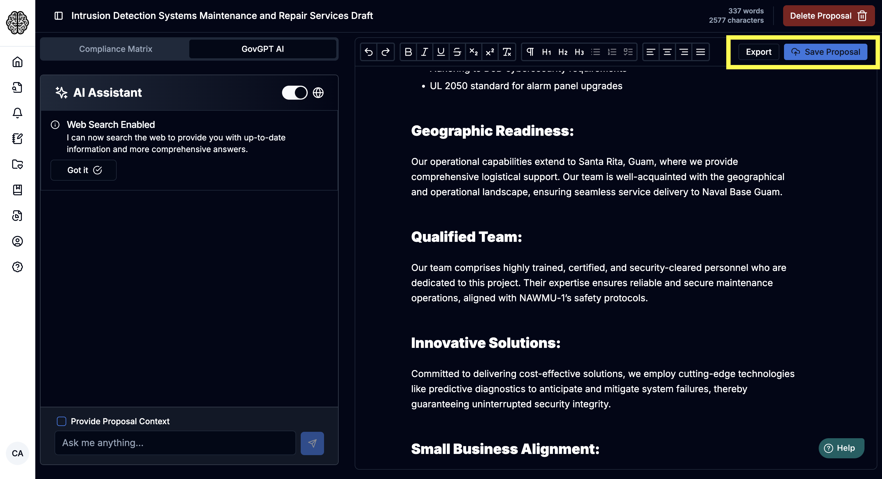 GovGPT features-guide save-and-export